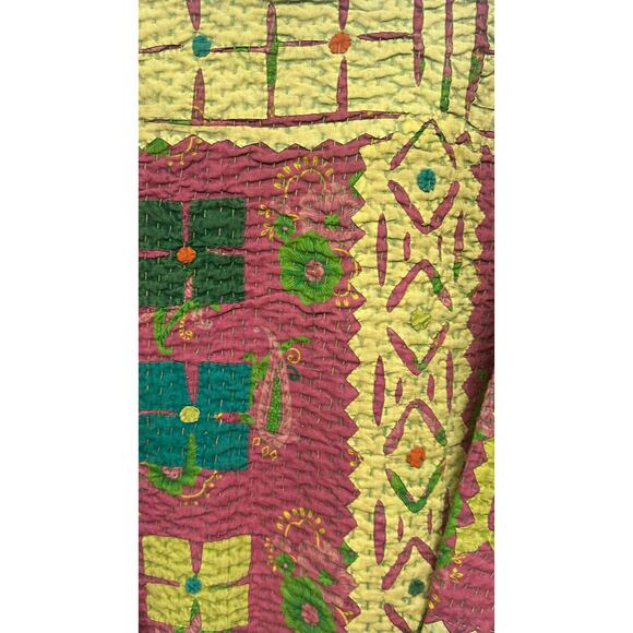 Kantha Jacket Vintage Handmade 100% cotton Patchwork Jacket Floral Cotton Jacket - Picture 6 of 7